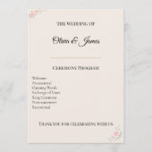 Elegant Blush Wedding Program Card プログラム (正面)