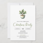 Elegant Bohemian Earthy Botanical Christmas Invite 招待状 (正面)