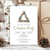 Elegant Bohemian Earthy Botanical Christmas Invite 招待状