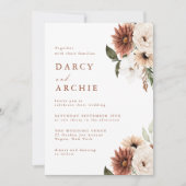 Elegant Bohemian Floral All Seasons Wedding 招待状 (正面)