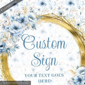 Elegant Bohemian Light Blue Gold Wedding Custom   ポスター