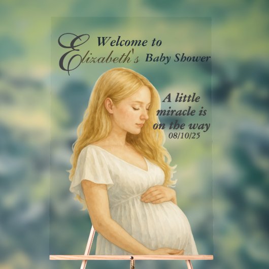 Elegant Bohemian Mom to be Baby Shower アクリルサイン (ニュートラル)