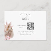 Elegant Bohemian Pampas Grass Wedding Website エンクロージャーカード (正面)