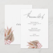 Elegant Bohemian Pampas Grass Wedding Website エンクロージャーカード (正面/裏面)