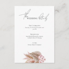 Elegant Bohemian Pampas Grass Wedding Website エンクロージャーカード