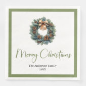 Elegant Bohemian Pine Wreath Festive Holiday  (正面)