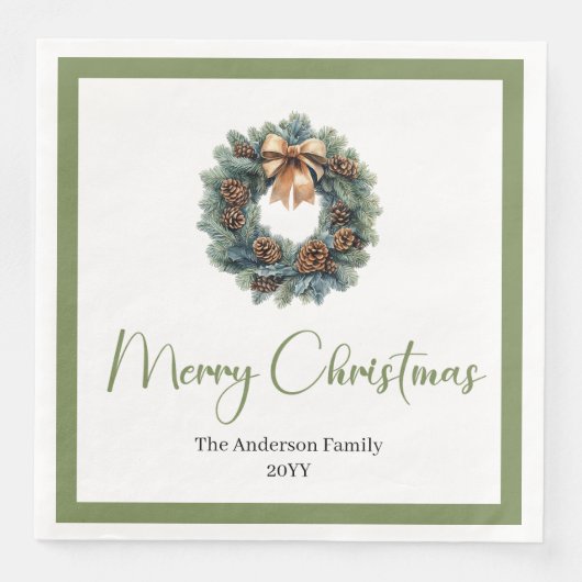 Elegant Bohemian Pine Wreath Festive Holiday  (正面)