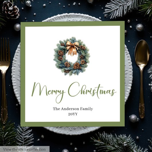 Elegant Bohemian Pine Wreath Festive Holiday 