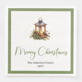 Elegant Bohemian Rustic Christmas Lantern Napkins (正面)
