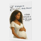 Elegant Boho Black Mom to be Baby Shower アクリルサイン (傾斜)