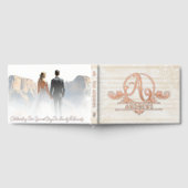 Elegant Boho Botanical Custom Monogram Wedding ゲストブック (全面)