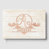 Elegant Boho Botanical Custom Monogram Wedding ゲストブック (正面)