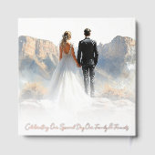 Elegant Boho Botanical Custom Monogram Wedding  ゲストブック (裏面)