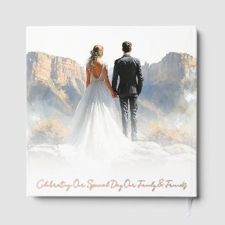 Elegant Boho Botanical Custom Monogram Wedding  ゲストブック