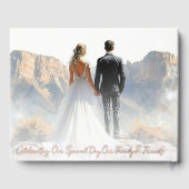 Elegant Boho Botanical Custom Monogram Wedding ゲストブック (裏面)