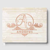 Elegant Boho Botanical Custom Monogram Wedding ゲストブック (正面)