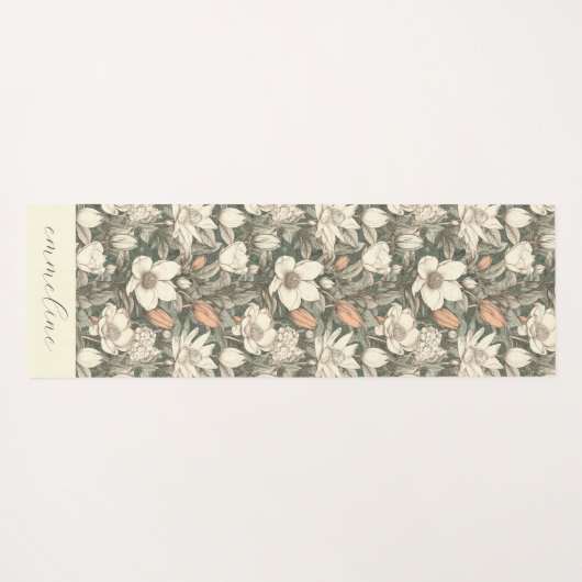 Elegant Boho Botanical Name ヨガマット (裏面(横))