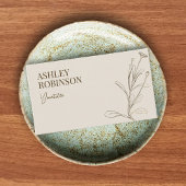 Elegant boho botanical pastel earthy QR code 名刺