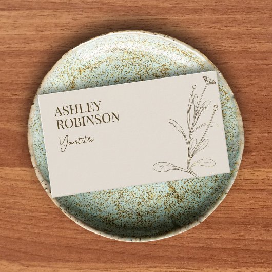 Elegant boho botanical pastel earthy QR code 名刺