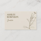 Elegant boho botanical pastel earthy QR code 名刺 (正面)