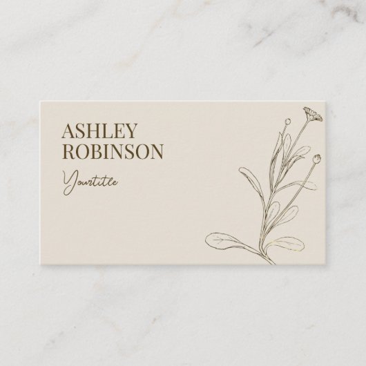 Elegant boho botanical pastel earthy QR code 名刺 (正面)