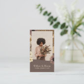 Elegant Boho Botanical Wildflower Floral Photo QR 名刺 (スタンド正面)