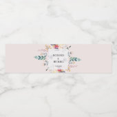 Elegant Boho Bouquet Wedding ペットボトルラベル (シングルラベル)