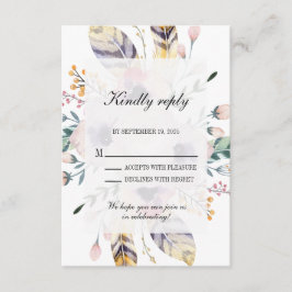 Elegant Boho Bouquet Wedding Rsvp エンクロージャーカード