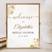 Elegant Boho Bridal Shower with Beige and Golden  ポスター