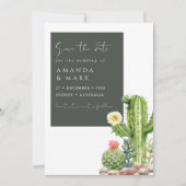 Elegant Boho Cactus Desert Succulent Save the date セーブザデート (正面)