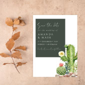 Elegant Boho Cactus Desert Succulent Save the date セーブザデート