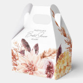 Elegant Boho Chic Watercolor Floral Bridal Shower フェイバーボックス (裏面)