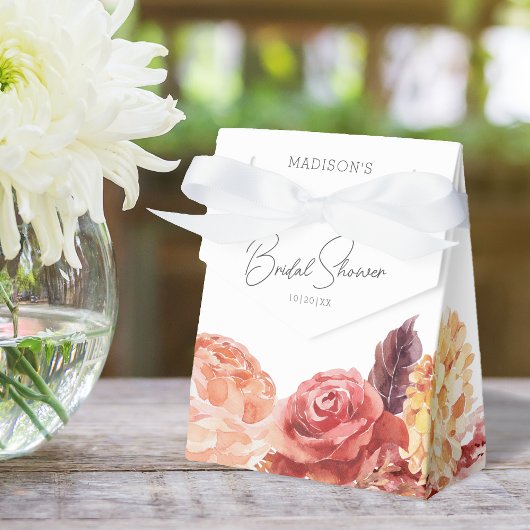 Elegant Boho Chic Watercolor Floral Bridal Shower フェイバーボックス