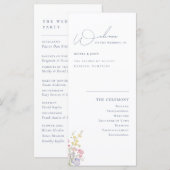 Elegant Boho Chic Wildflowers Wedding Program (正面/裏面)