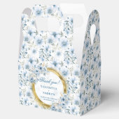 Elegant Boho Dusty Blue Gold Wedding Thank You Box フェイバーボックス (オープン)