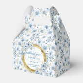 Elegant Boho Dusty Blue Gold Wedding Thank You Box フェイバーボックス (正面サイド)