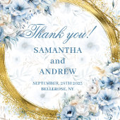 Elegant Boho Dusty Blue Gold Wedding Thank You Box フェイバーボックス