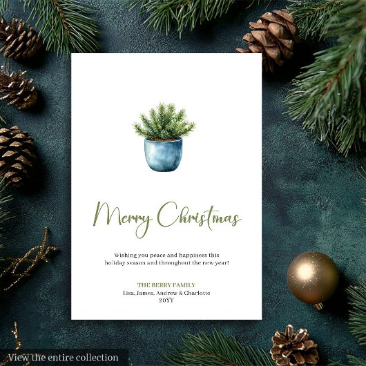 Elegant Boho Earthy Neutral Christmas Greeting シーズンカード