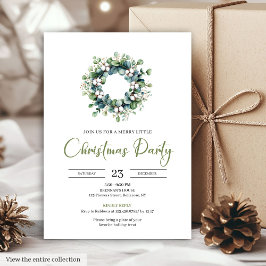 Elegant Boho Earthy Watercolor Festive Party Xmas 招待状