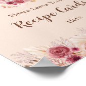 Elegant Boho Fall Leave Your Recipe Card Here ポスター (角)