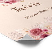 Elegant Boho Fall Pumpkin Favors Please Take One ポスター (角)