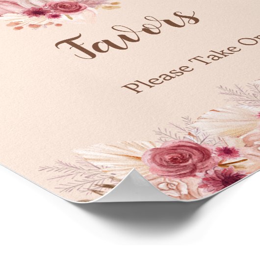 Elegant Boho Fall Pumpkin Favors Please Take One ポスター (角)