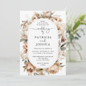 Elegant Boho Floral Arch Wedding Invitation 招待状 (スタンド正面)