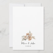 Elegant Boho Floral Arch Wedding Invitation 招待状 (裏面)