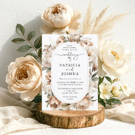 Elegant Boho Floral Arch Wedding Invitation 招待状