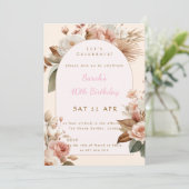 Elegant Boho Floral Birthday Invite 招待状 (スタンド正面)