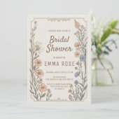 Elegant Boho Floral Bridal Shower Invitation 招待状 (スタンド正面)