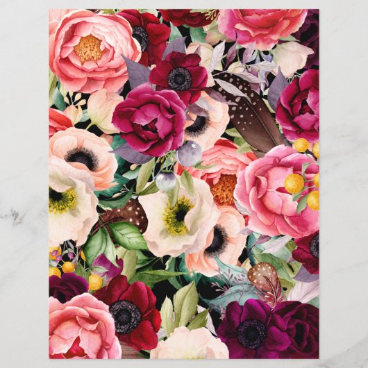 Elegant Boho Floral Business Service/Pricing Flyer チラシ (裏面)