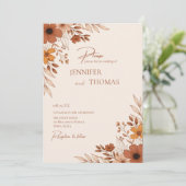 Elegant boho Floral Hand-Drawn Wedding 招待状 (スタンド正面)