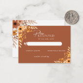Elegant boho Floral Hand-Drawn  Wedding RSVP ノートカード (正面/裏面インサイチュ)